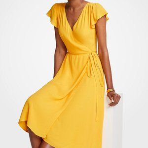 ANN TAYLOR Marigold Ruffle Wrap Dress